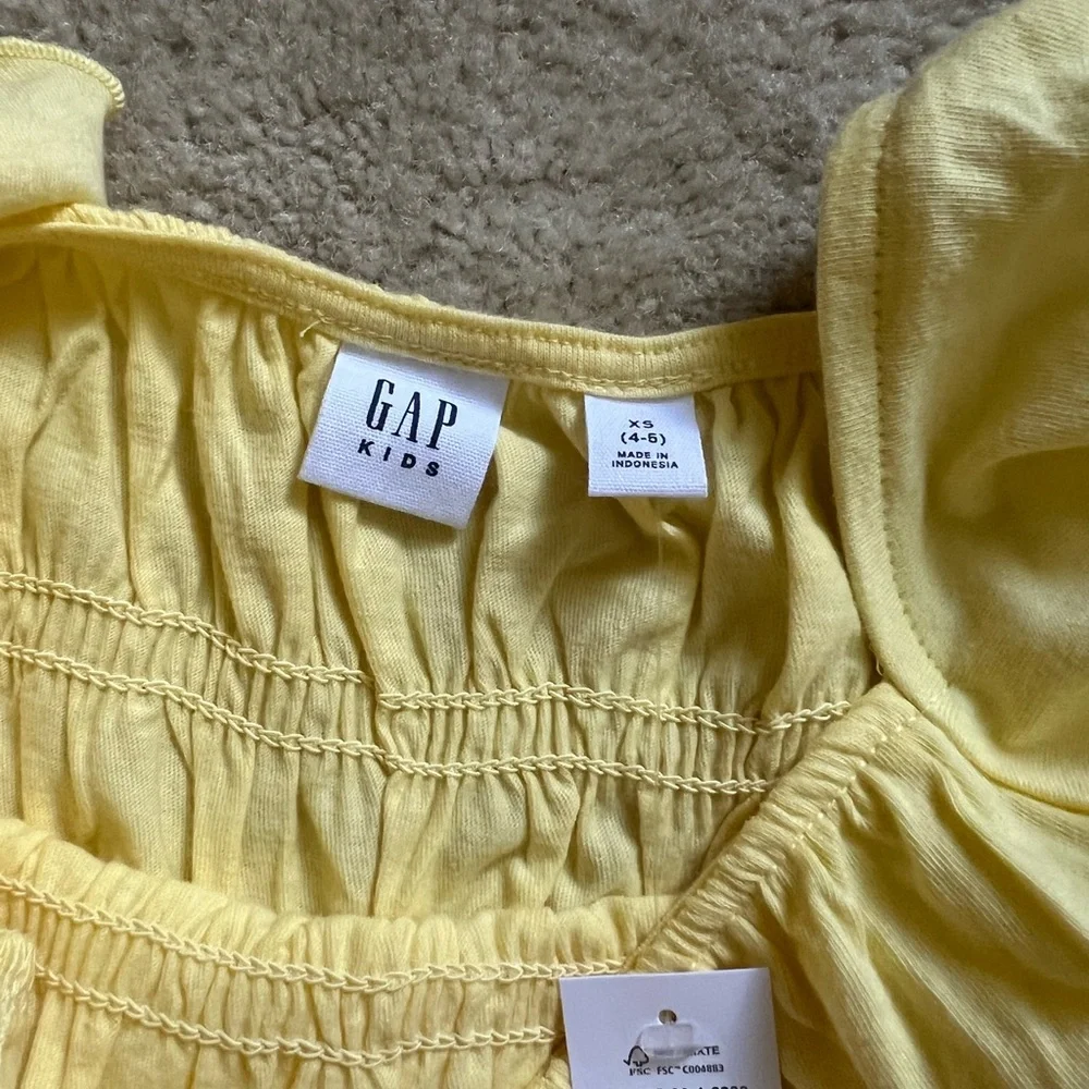 GAP Yellow Ruffled Blouse- Kids Size XS NWT